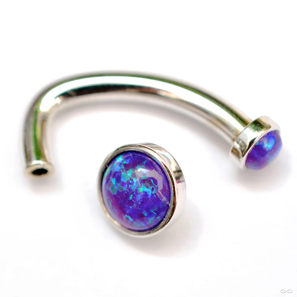 Classic Cups J-curve in White Gold with Purple Opals from BVLA - Image 3