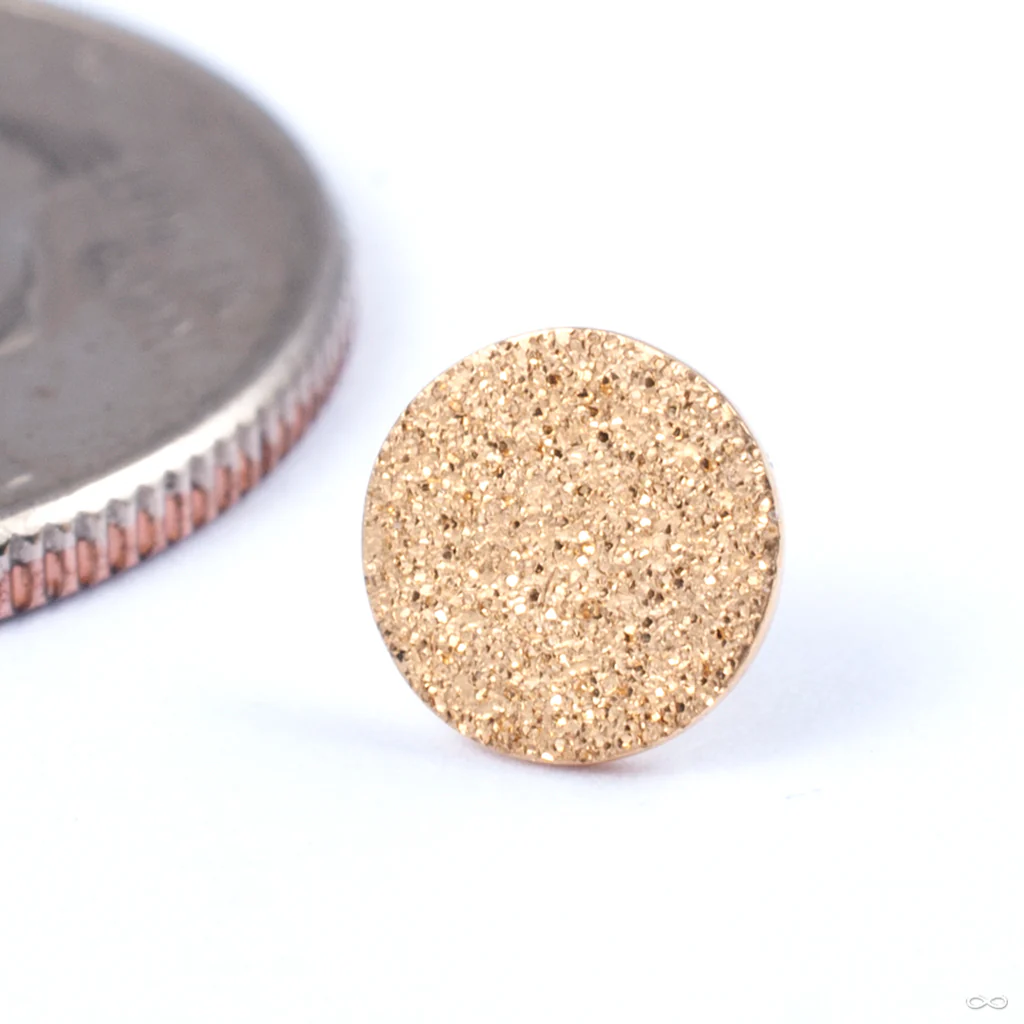 Crushed Diamond Textured Disc Press-fit End in Gold from Auris Jewellery - Image 5