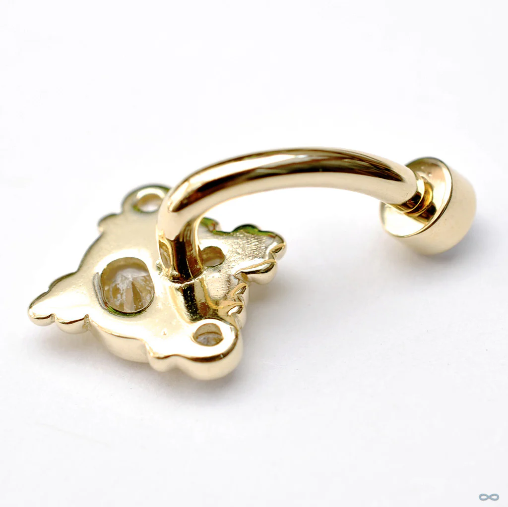 Exotic Indian Oval J-curve in Yellow Gold with CZs from BVLA - Image 3