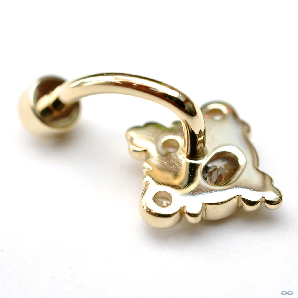 Exotic Indian Oval J-curve in Yellow Gold with CZs from BVLA - Image 3