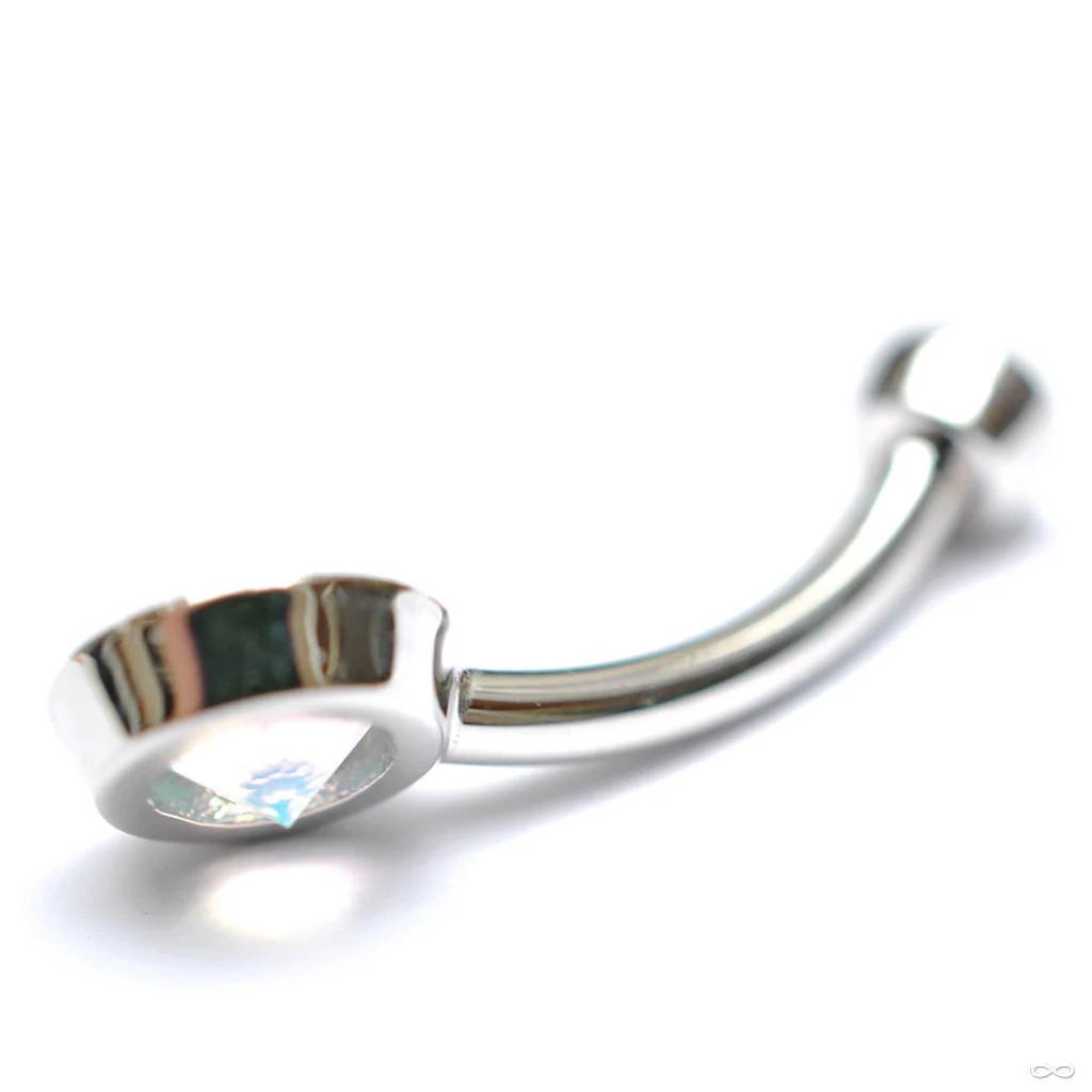 Round Bezel Navel Curve in White Gold with Water Opals from BVLA - Image 3